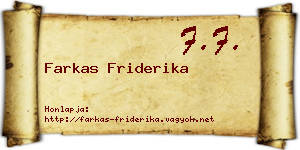 Farkas Friderika névjegykártya