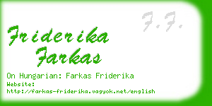 friderika farkas business card